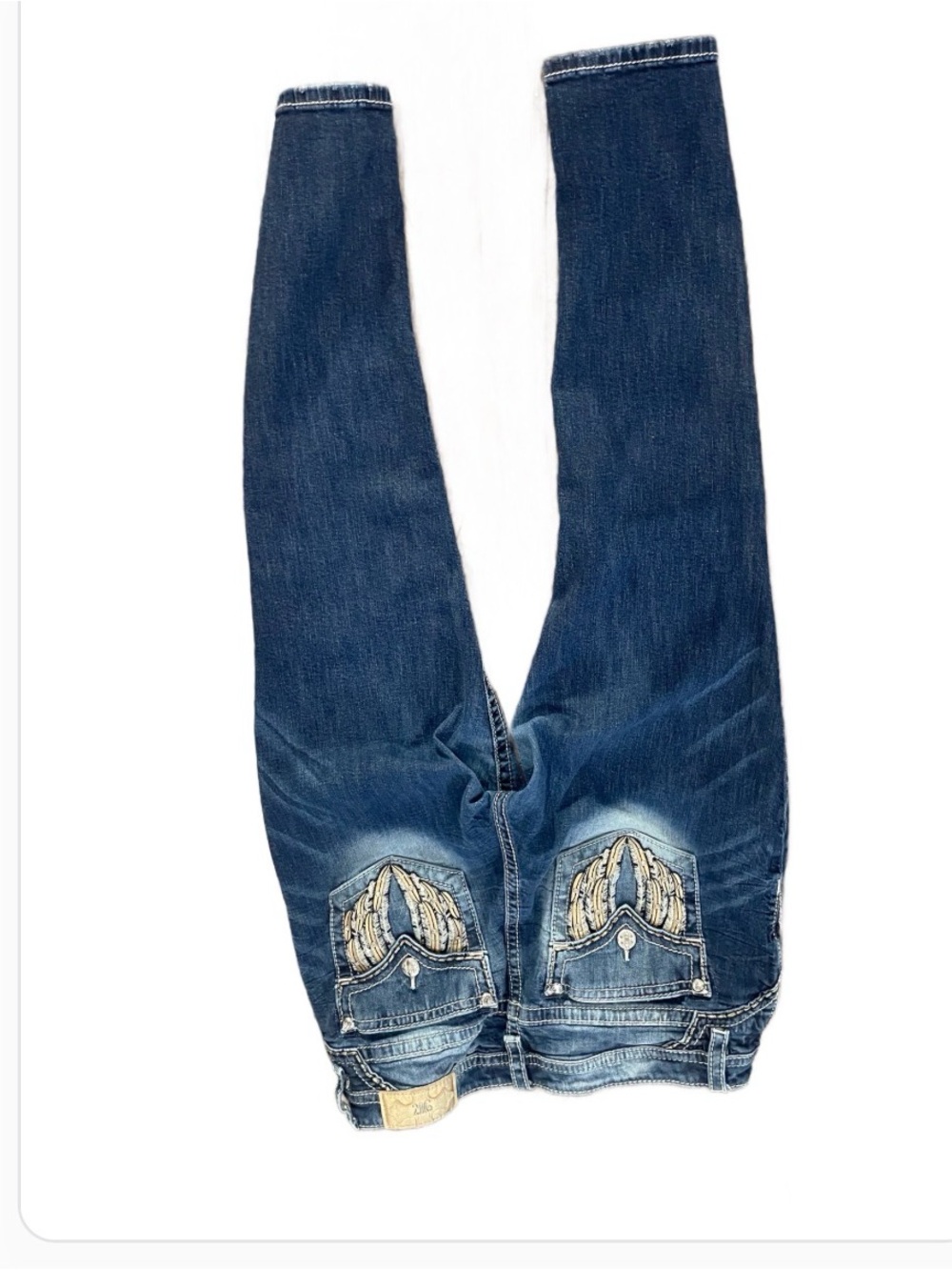 Miss Me Dark Blue Skinny Jeans with Embroidered Back Pockets